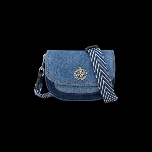 Marc Jacobs CB Denim Signet Turnlock Small Saddle Bag Denim
