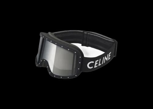 Celine Silver Mirror Lenses with Metal Studs Ski Mask Black (4S196CMBC.38BL)