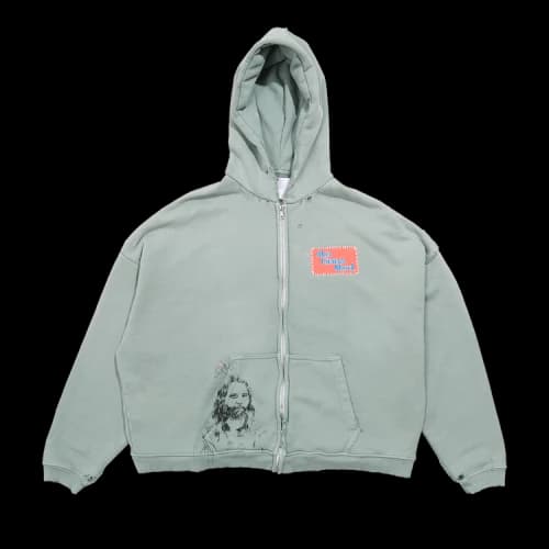Paly Hollywood Alta Cienega Zip Hooded Sweatshirt 'Green'