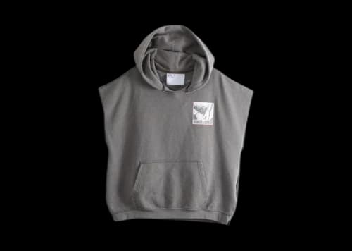 Paly Hollywood Dr. Blue Cut Off Hoodie Brown