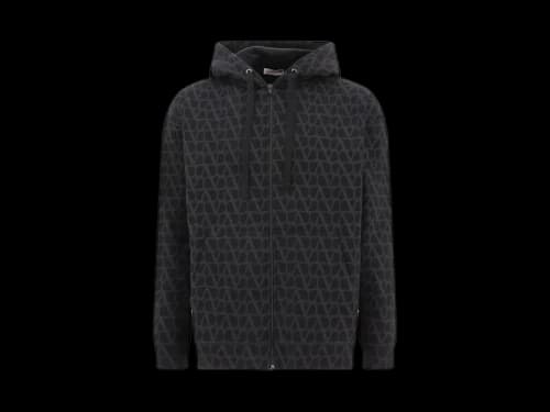 Valentino Toile Iconographe Zip Hoodie Navy