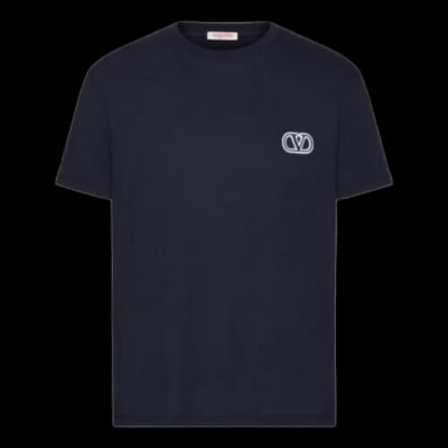 Valentino Embroidered V Logo T-Shirt 'Navy'