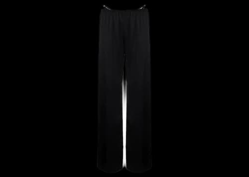 T by Alexander Wang Full Length Crystal Thong Wide Leg Pants Black