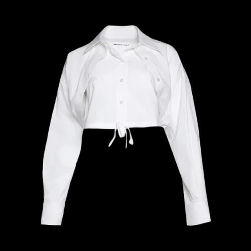 Alexander Wang Double Layered Cropped Shirt 'White'