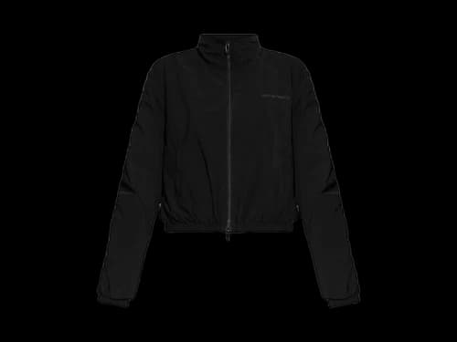 T by Alexander Wang Ruched Seam Track Jacket Black