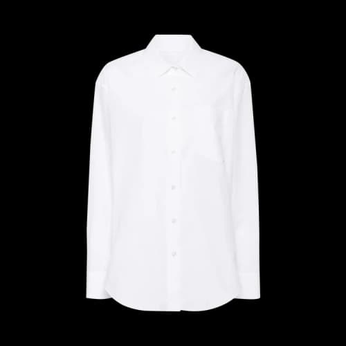 Alexander Wang Boyfriend Shirt with Logo Flag Tag 'White'