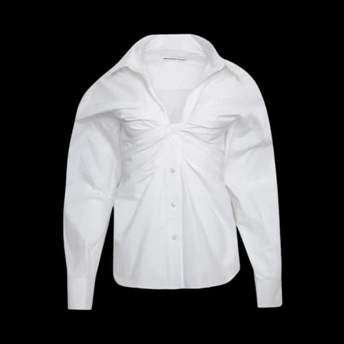 Alexander Wang Open Twisted Front Placket Shirt 'White'