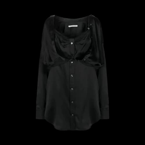 Alexander Wang Button Down Dress W/ Integrated Dress 'Black'