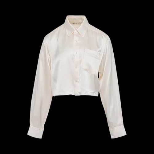 Alexander Wang Cropped Boyfriend Shirt 'Ivory'
