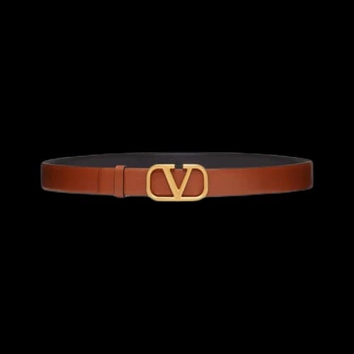 Valentino V Logo Signature Belt 'Brown'