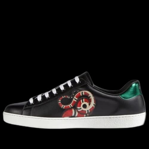 Gucci Ace Kingsnake Sneakers 'Black Red'