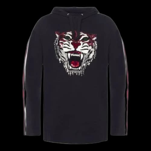 Gucci Sequin Tiger Hooded Sweatshirt 'Black' (Women's)