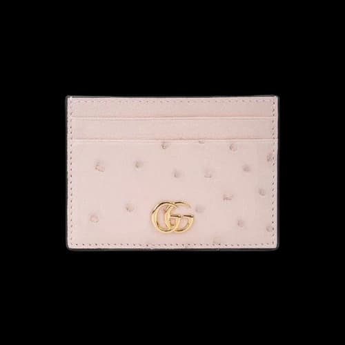 Gucci Petit Marmont Logo Plague Cardholder 'Pink'