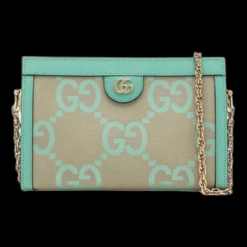 Gucci Ophidia Jumbo GG Small Shoulder Bag 'Beige Green Mint' (Women's)