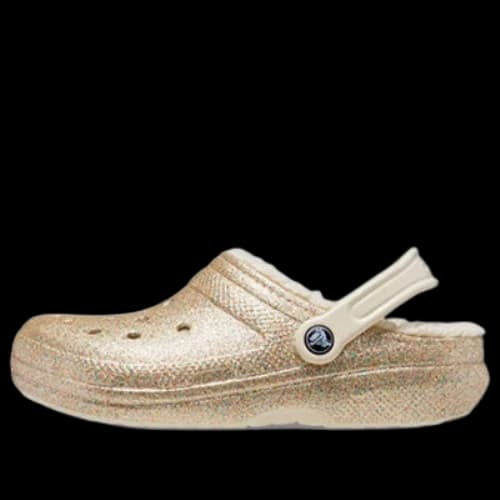 Crocs Classic Glitter Lined Clogs 'Gold'