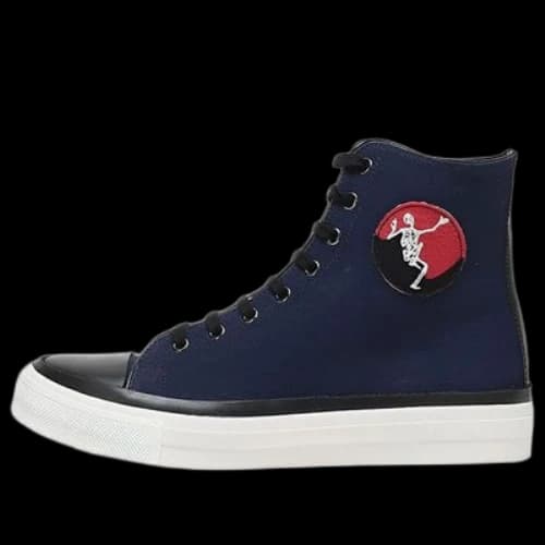 Alexander Mcqueen Skeleton Patch High-top Sneakers 'Navy White'