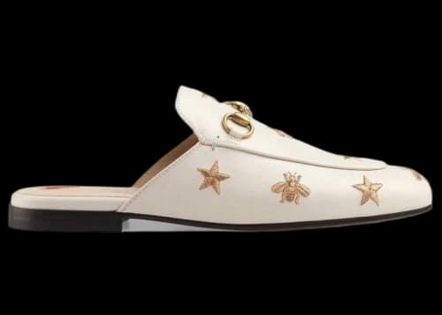 Gucci Princetown Embroidered Leather Slipper White (Women's)