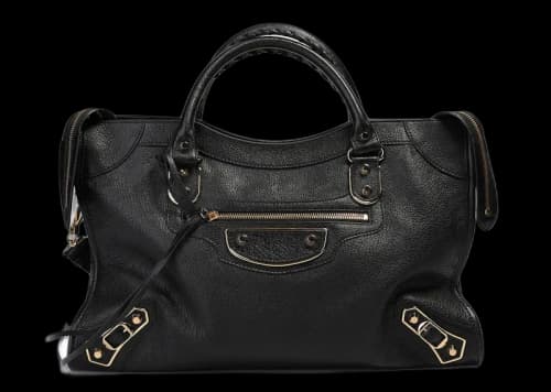 Balenciaga Classic Metallic Edge City Shoulder Bag Black