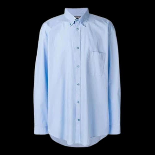 Balenciaga Back Logo Cotton Poplin Shirt 'Light Blue'