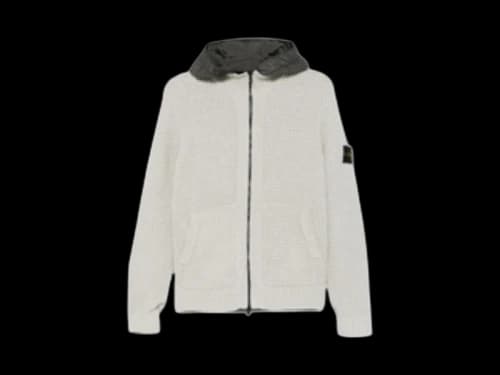 Stone Island Logo Cardigan Pearl Grey