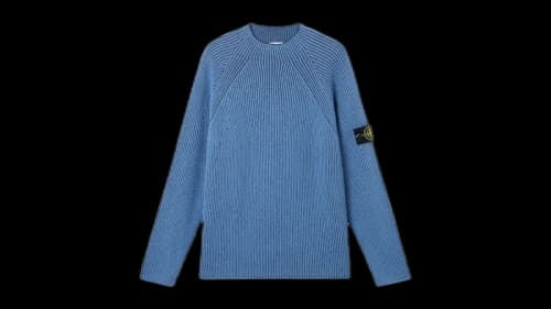 Stone Island Vanise Full Rib RWS Wool 5100023 Sweater Steel Blue