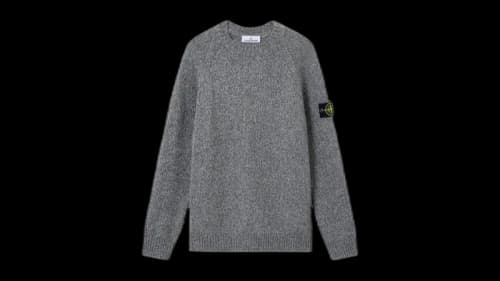 Stone Island Fancy Yarn Mouline Wool 5100050 Sweater Cement Melange