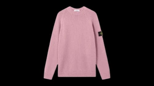 Stone Island Fancy Yarn Mouline Wool 5100050 Sweater Pink Melange