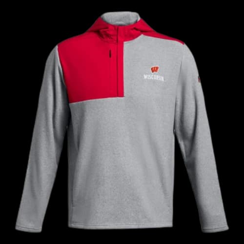 Under Armour University of Wisconsin-Madison Fleece Collegiate Hoodie 'Grey Red'
