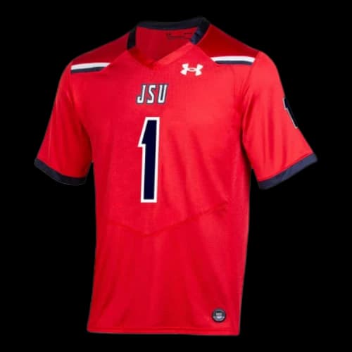 Under Armour #1 Jackson State Tigers Team Wordmark Replica Football Jersey 'Red'