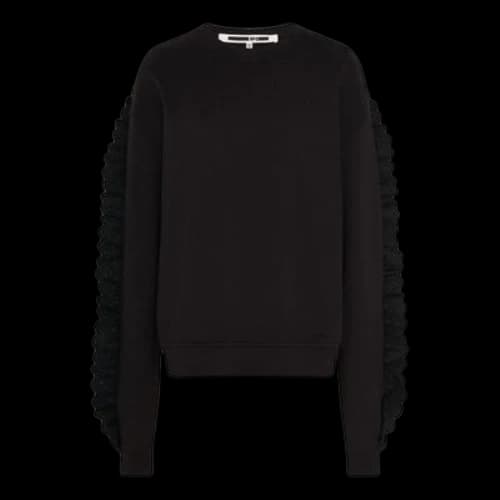 Alexander McQueen Round Neck Long Sleeves Top 'Black' (Women's)