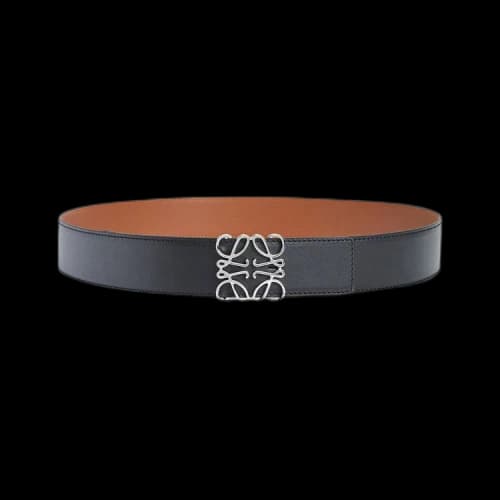 Loewe Anagram Belt 'Black/Tan/Palladium'