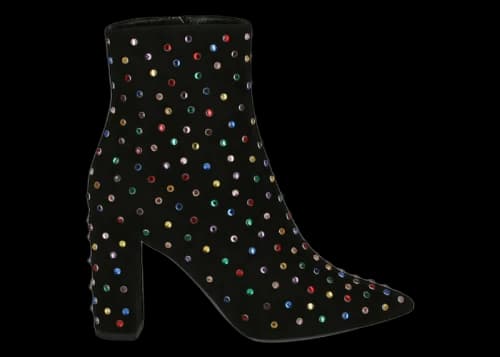 Saint Laurent Betty Embellished Ankle Boots Black Suede (Women's)