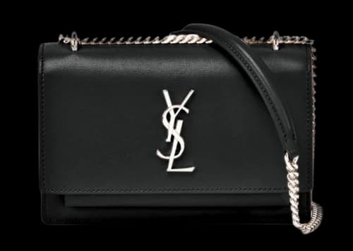 Saint Laurent Sunset Chain Shoulder Bag Black