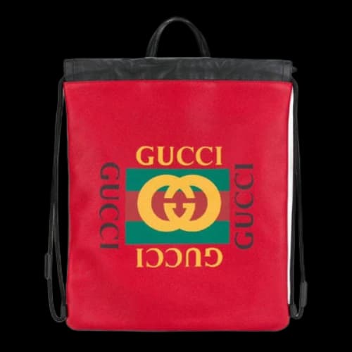 Gucci GG logo Flower-Print Backpack Men's Red