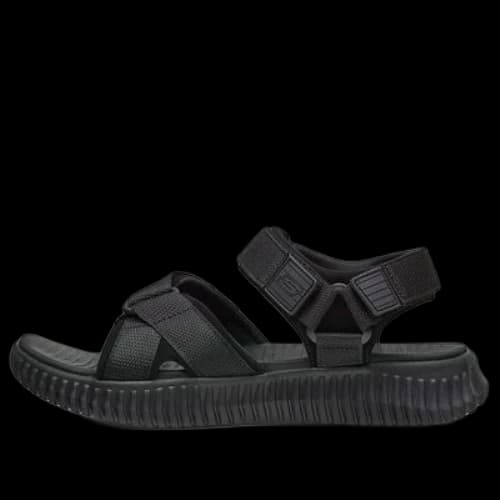 Skechers Elite Flex Velcro Sports Black Sandals