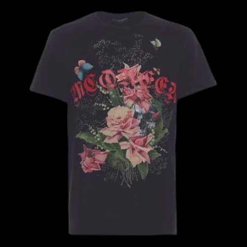 Alexander McQueen Rose Short Sleeve Black