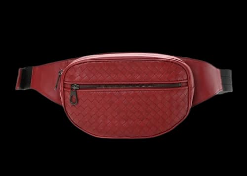 Bottega Veneta Intrecciato Weave Belt Bag Red