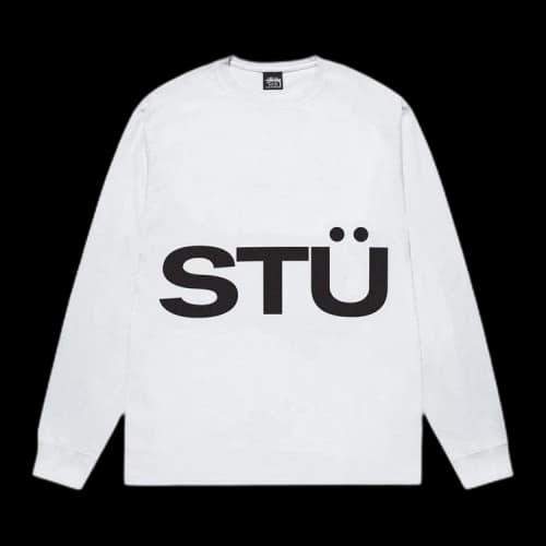 Stussy All Caps Long-Sleeve Tee 'White'