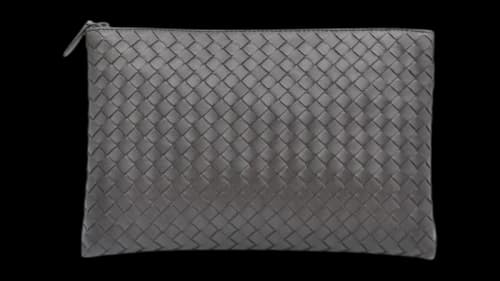 Bottega Veneta Intrecciato Nappa Zipped Clutch Pouch Black