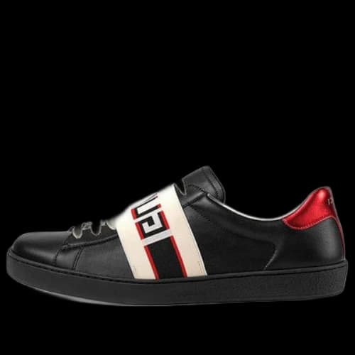 Gucci Ace Stripe Leather 'Black'