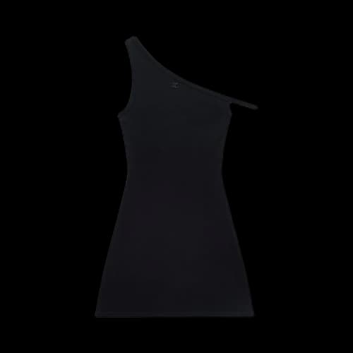 Courrèges Bumpy One-Sleeve Dress 'Black'