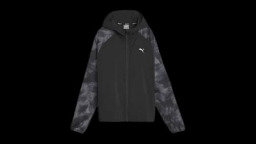 Puma Women's Run Favorite Velocity Printed Woven Full Zip Jacket Black/AOP