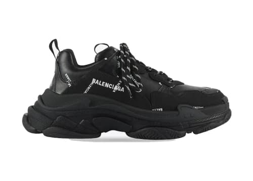 Balenciaga All Over Logo Triple S Black (Women's)
