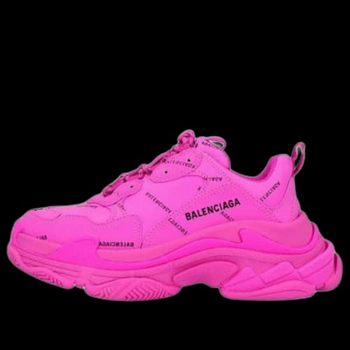 Balenciaga Triple S Sneaker 'All Over Logo - Fuchsia' (Women's)