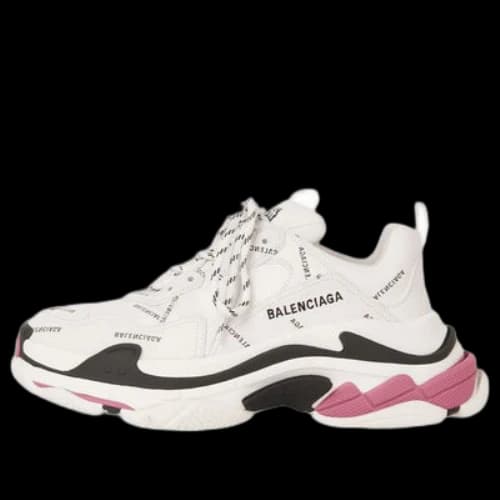 Balenciaga Triple S Sneaker 'Allover Logo White Pink' (Women's)