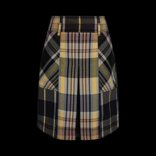 Bottega Veneta Plaid Skirt 'Black/Yellow'