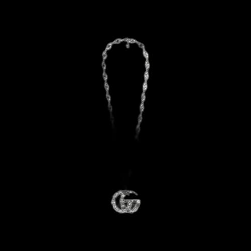 Gucci Crystal Double G necklace 'Aged Palladium'
