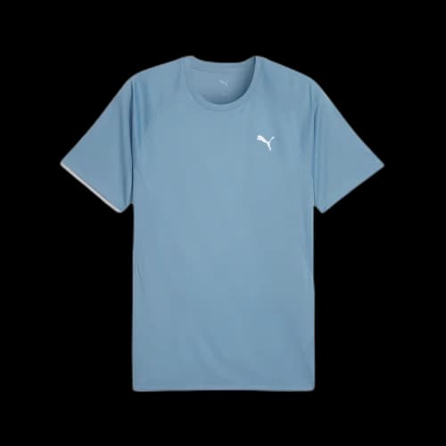 PUMA Velocity Running T Shirts Men's Zen Blue Crew Neck Moderate