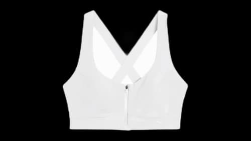 Puma Women's High Impact Front Zip Bra White