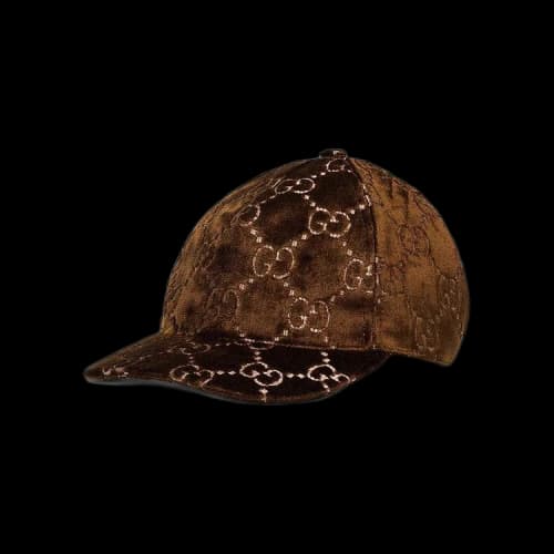 Gucci Velvet GG Logo Baseball Cap 'Brown'